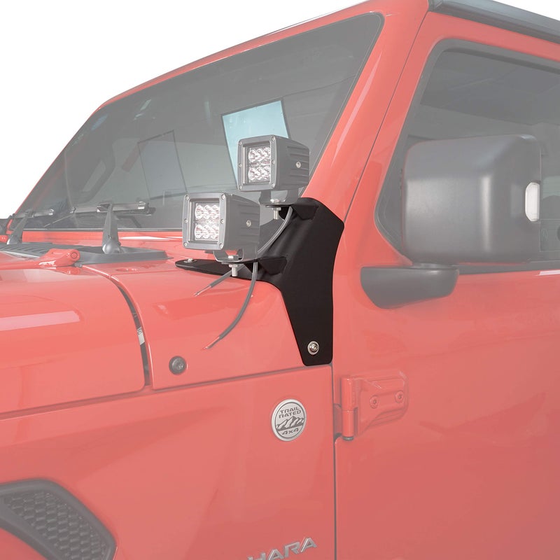 Hooke Road Dual A-Pillar Light Mounting Brackets Compatible with 2018-2026 Jeep JL Wrangler/Gladiator JT - Pair (Does not fit â€¢ Gladiator Mojave â€¢ Model) - Image 2